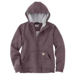 'Carhartt' Women's Clarksburg Sherpa-lined Full Zip Hoodie - Blackberry Heather -Outlet Shoes Store 102787 V27 WF22 e 1024x1024@2x