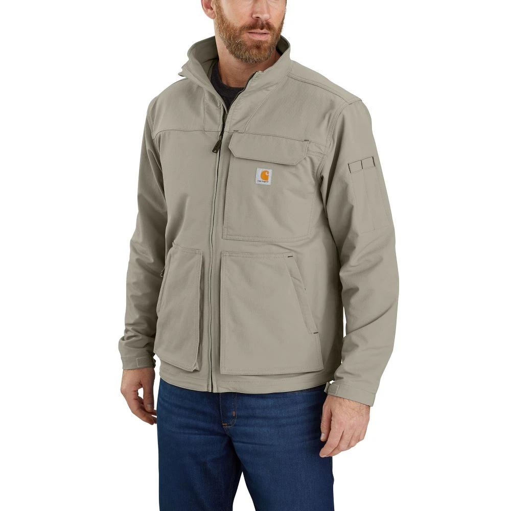 'Carhartt' Men's Super Dux™ Relaxed Fit Lightweight Mock Neck Jacket-Level 1 Warm Rating - Greige 2 'Carhartt' Men's Super Dux™ Relaxed Fit Lightweight Mock Neck Jacket-Level 1 Warm Rating - Greige