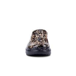 'OOFOS' Women's OOcloog Luxe Pixel Clog - Black / Black Leopard -Outlet Shoes Store 1203BLKLEOPRD shot3 1024x1024@2x