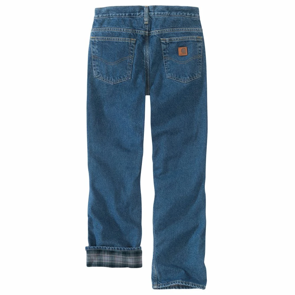 'Carhartt' Men's Relaxed Fit Heavyweight Flannel-Lined 5 Pocket Jean - Darkstone 4 'Carhartt' Men's Relaxed Fit Heavyweight Flannel-Lined 5 Pocket Jean - Darkstone - Image 2