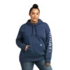 'Ariat' Women's Rebar Graphic Hoodie - Navy Heather 2 'Ariat' Women's Rebar Graphic Hoodie - Navy Heather -Outlet Shoes Store F21 WMS WORK 10037618 front plus 1024x1024@2x