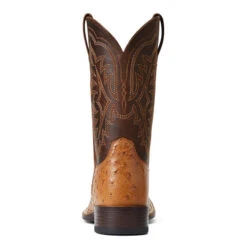 'Ariat' Men's 11" Night Life Ultra Western Square Toe - Ranger Smooth Quill Ostrich / Beam Brown -Outlet Shoes Store S22 MNS WEST 10040345 heel 1024x1024@2x