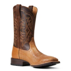 'Ariat' Men's 11" Night Life Ultra Western Square Toe - Ranger Smooth Quill Ostrich / Beam Brown -Outlet Shoes Store S22 MNS WEST 10040345 medial 1024x1024@2x